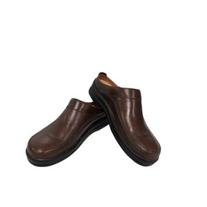 Birkenstock Footprints Brown Leather Mules Size 38 Regular